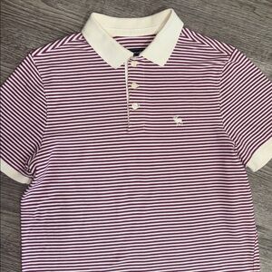 Abercrombie & Fitch Purple White Striped Men’s Casual Polo T-shirt Summer Vibes